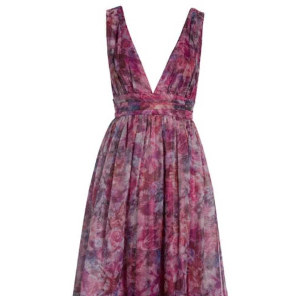Lulu's Red Floral Floor Length Gown